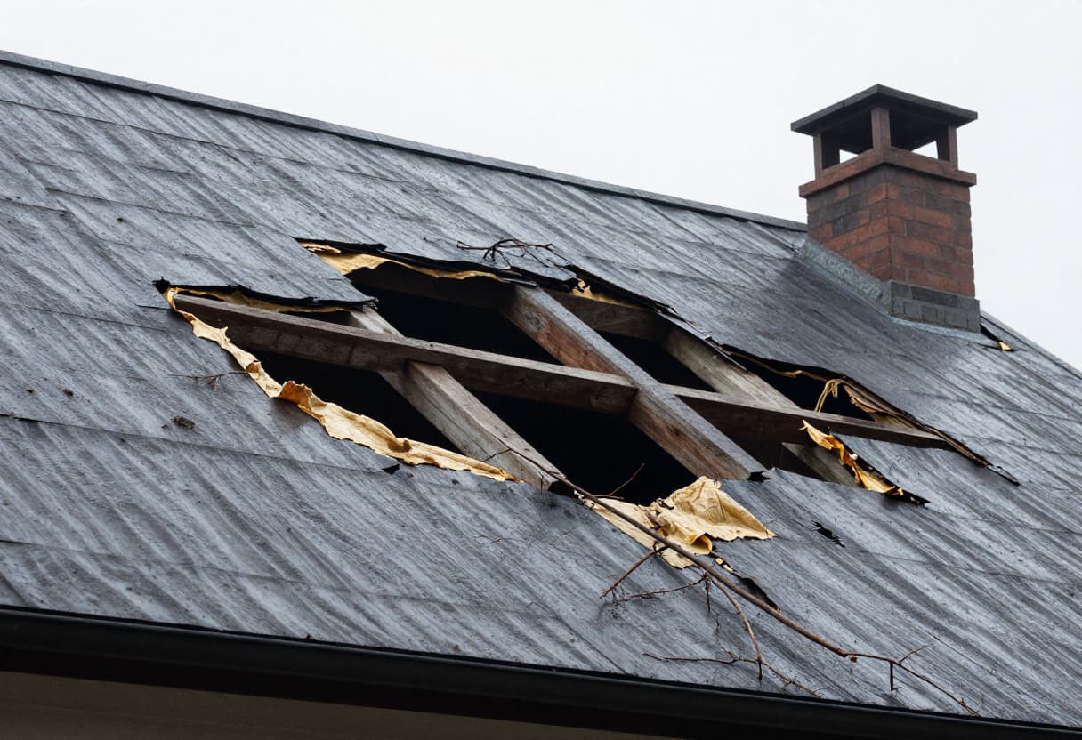 Representative example image of roof surface after a weather event